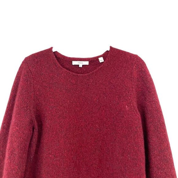 Vince Donegal 100%‎ cashmere knit sweater Size M cherry red - Picture 3 of 9